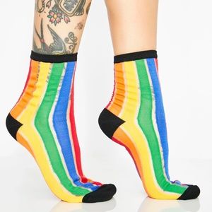 NWT VIVID VIBES RAINBOW SOCKS